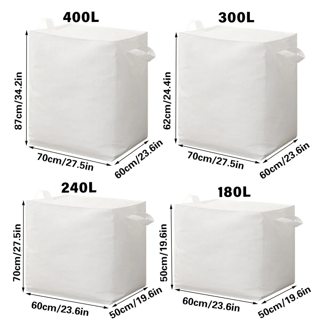 Large Woven Moving and Storage Bag with Zip, 180 L