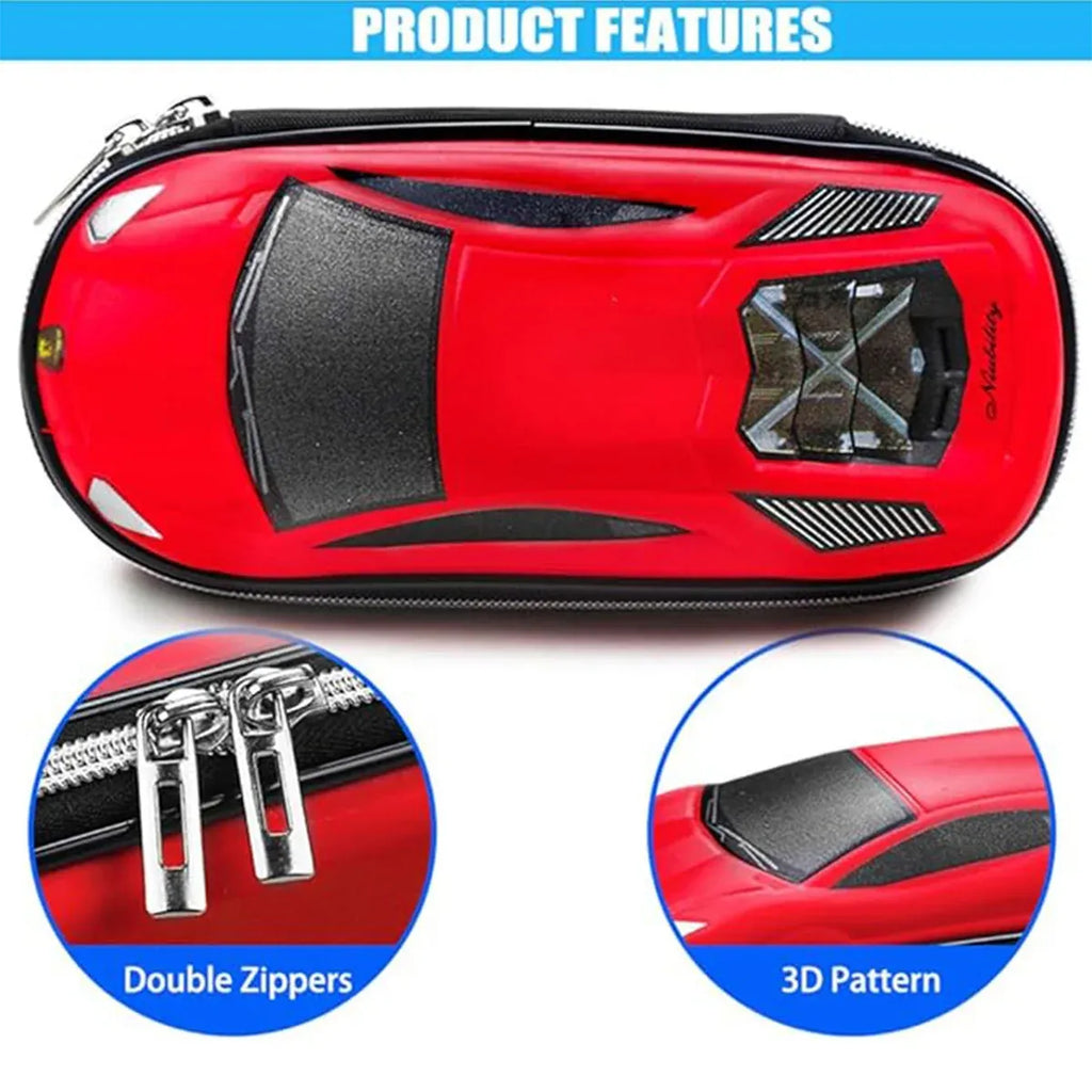 Sports Car Three-Layer EVA Pencil Case, 21.5 x 10 x 6 cm