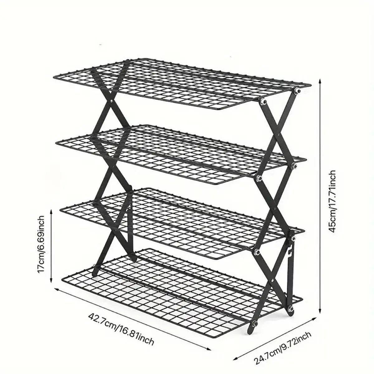 3/4 Tier Camping Dining Rack Iron Shelf Portable Picnic Rack