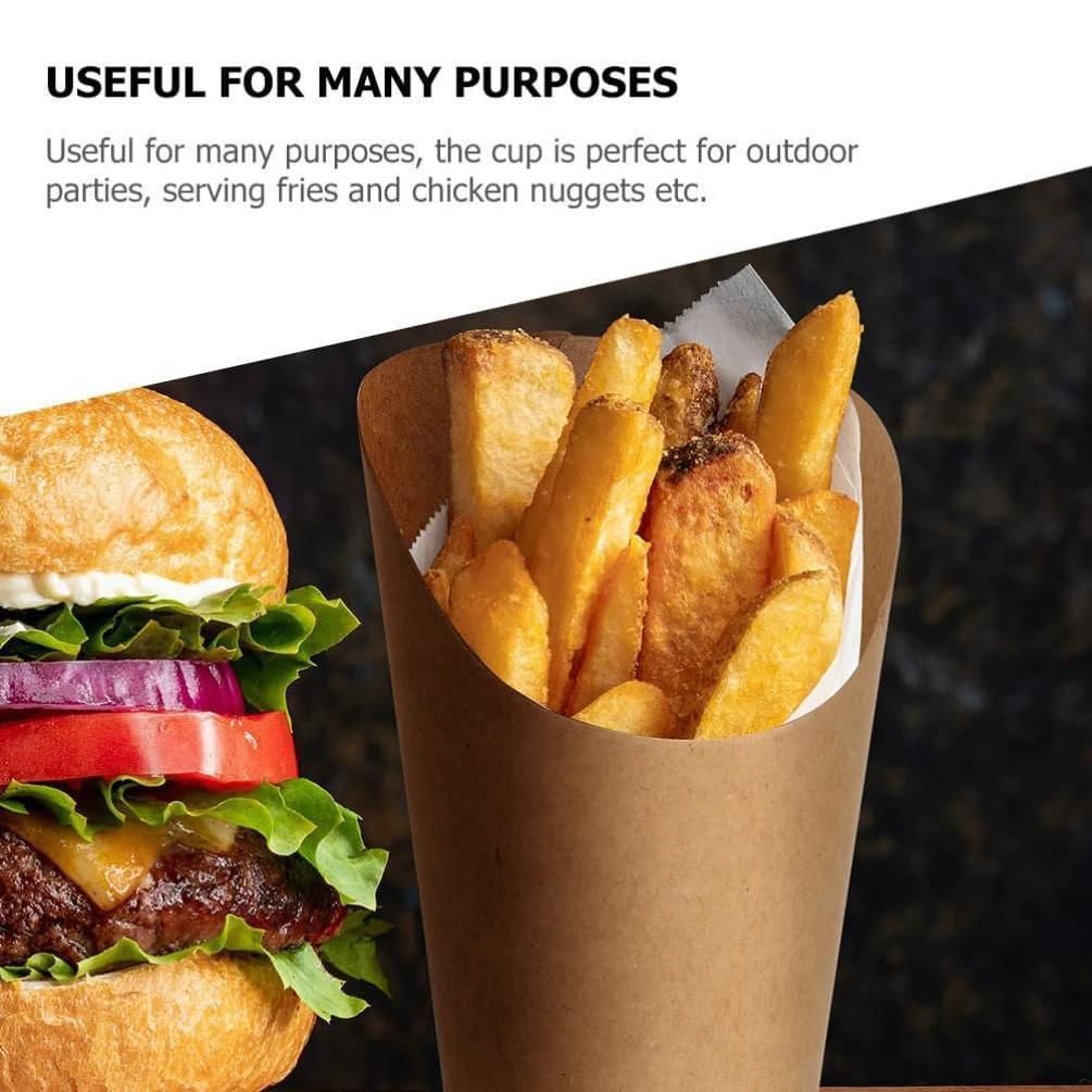 Kraft Paper French Fry Cups, 250 Pack