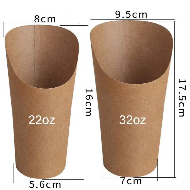 Kraft Paper French Fry Cups, 250 Pack