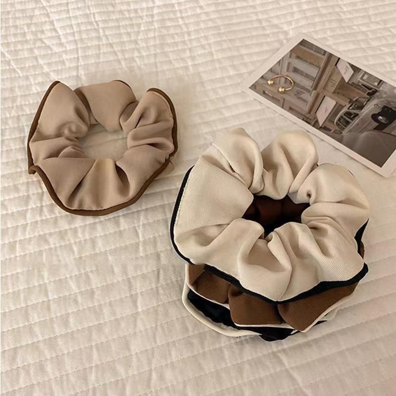 Large Satin Scrunchie Hair Tie, Black