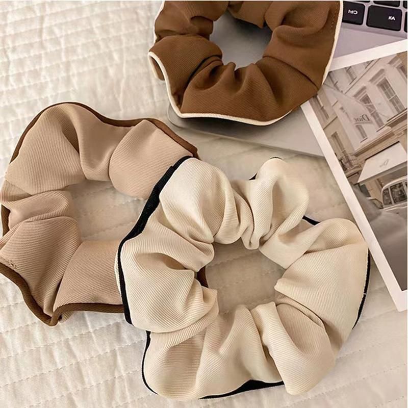 Large Satin Scrunchie Hair Tie, Black