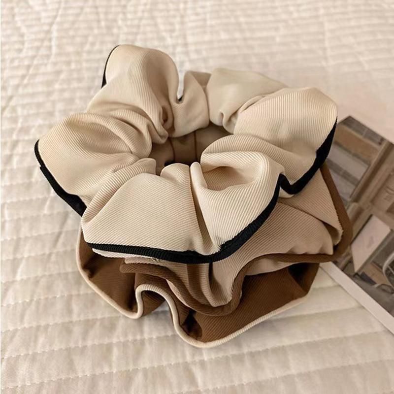 Large Satin Scrunchie Hair Tie, Black