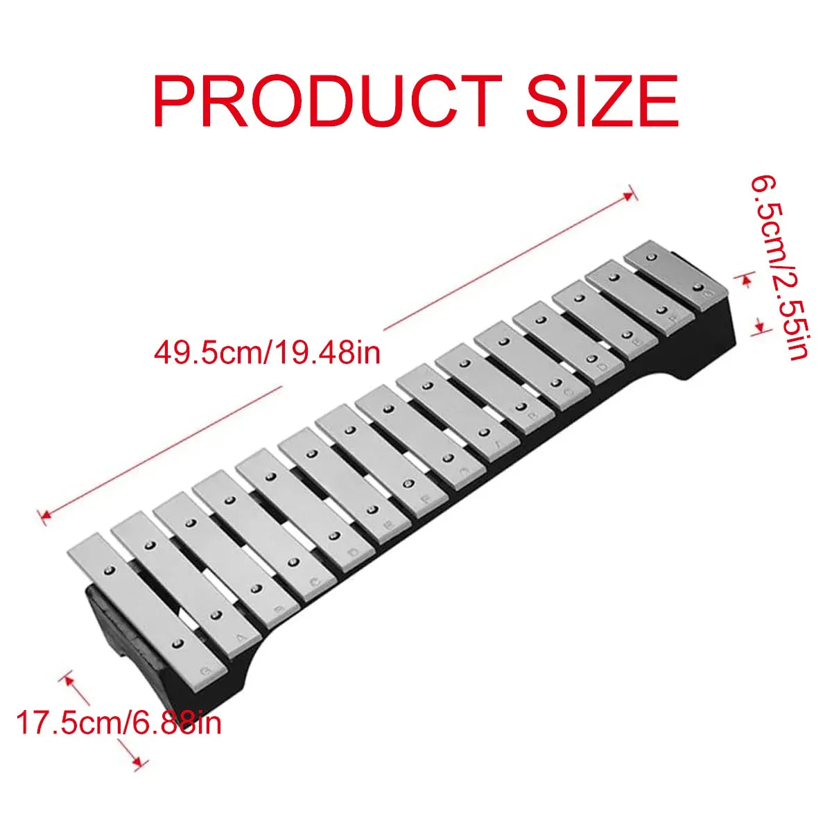 4-Piece 15-Note Glockenspiel Set with Mallets and Carry Bag