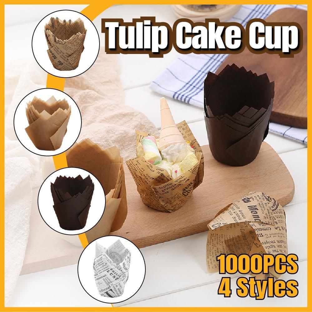 Grease-Proof Paper Cupcake Liners, Cowhide, 1000 Pack