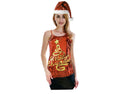 Womens Merry Christmas Tree Sequin Singlet Camisole Cami Costume Xmas