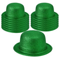 12x GLITTER BOWLER HAT Fancy Party Plastic Costume Cap Fun Dress Up