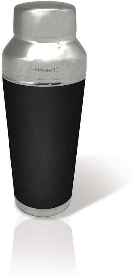 700ml Vin Bouquet Cocktail Shaker with Strainer in Silver/Black