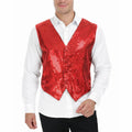 Mens Sequin Vest Waistcoat Disco Sparkle Costume Dance Party One Size