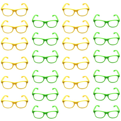 BR Costumes Green and Yellow Party Glasses, Set of 24