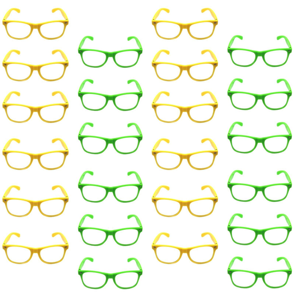 BR Costumes Green and Yellow Party Glasses, Set of 24