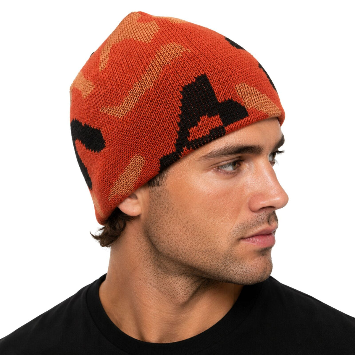 Camo Beanie Hat Winter Ski Army Military Hunting Warm - Orange