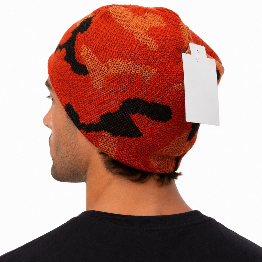 Camo Beanie Hat Winter Ski Army Military Hunting Warm - Orange