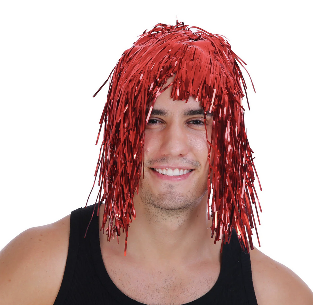 Tinsel Metallic Wig 70s 50s 20s Costume Mens Womens Unisex Disco