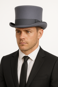 5.5" Premium Australian Wool Felt Top Hat w/ Satin Lining Mad Hatter