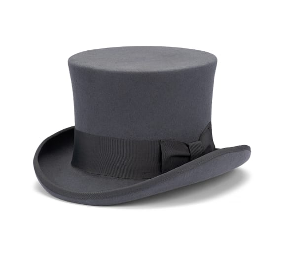 5.5" Premium Australian Wool Felt Top Hat w/ Satin Lining Mad Hatter
