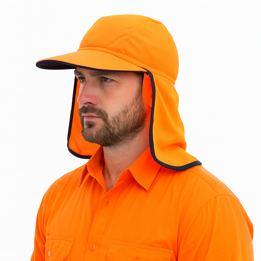 Hi Vis Legionnaire Hat Cap Sun Protection Workwear Legionnaires