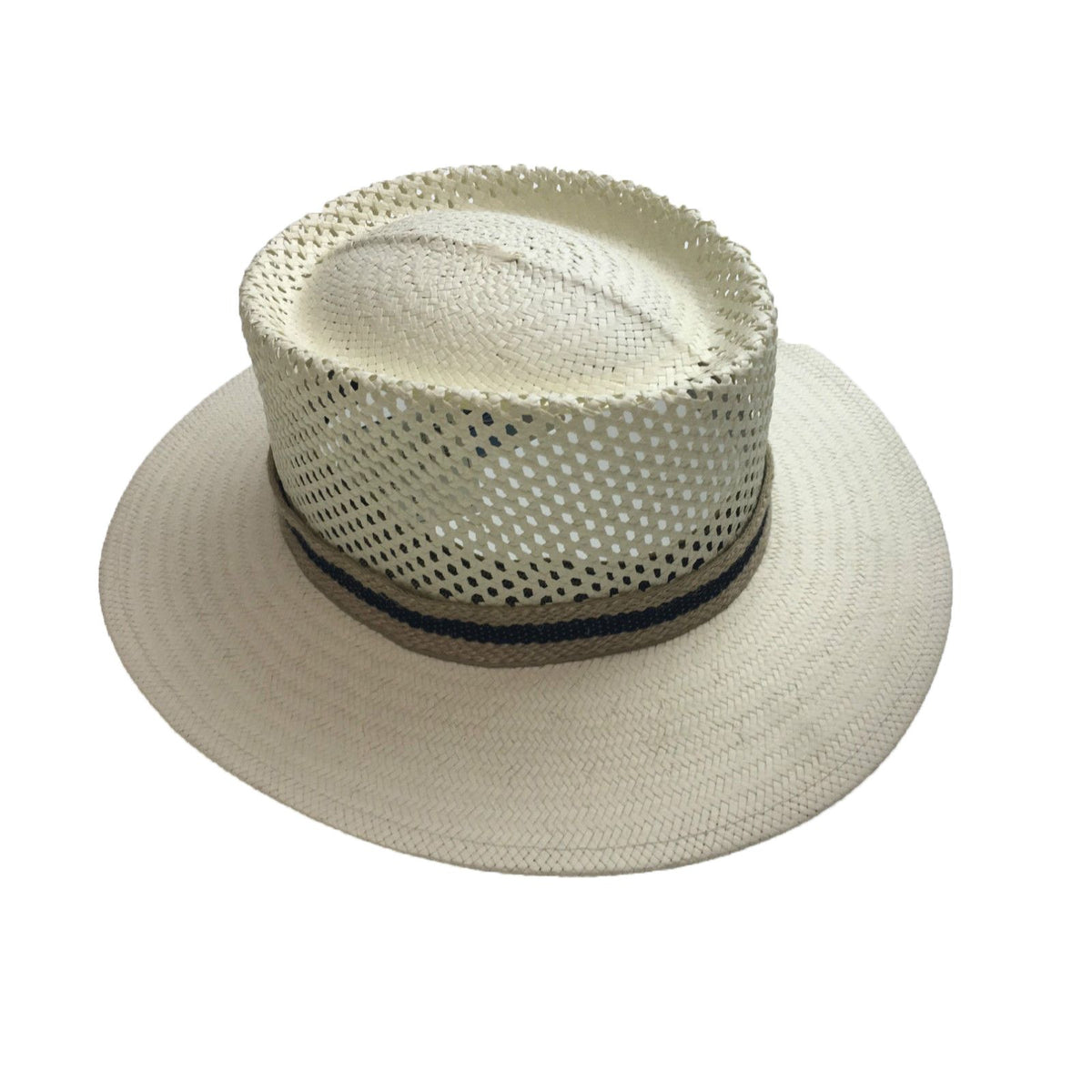 Natural STRAW PANAMA HAT FEDORA Summer Trilby Sun MADE IN USA
