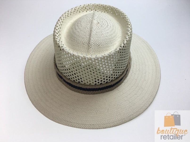Natural STRAW PANAMA HAT FEDORA Summer Trilby Sun MADE IN USA