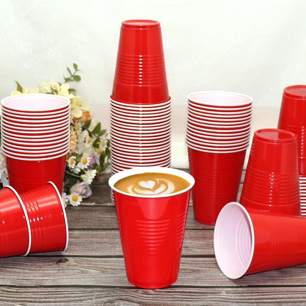 Kitchen Delights Red Plastic Party Cups, PET, BPA Free