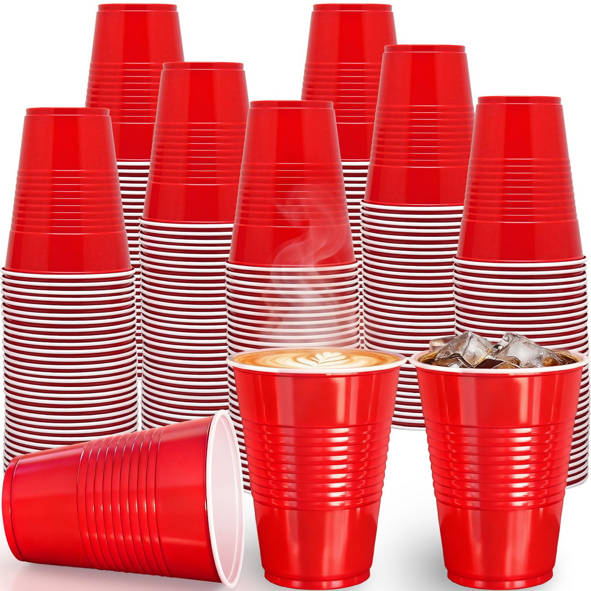 Kitchen Delights Red Plastic Party Cups, PET, BPA Free, 540 x 480 ml