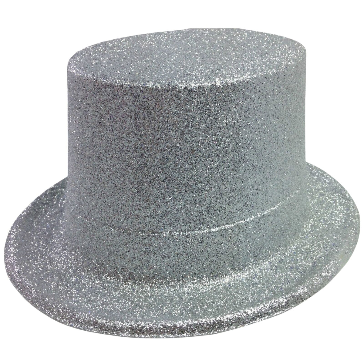 Glitter Top Hat Adult Costume Fancy Dress Party Plastic Tall Hat