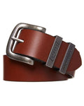 Mens Metal Loop Genuine Buffalo Leather Belt Dual Size