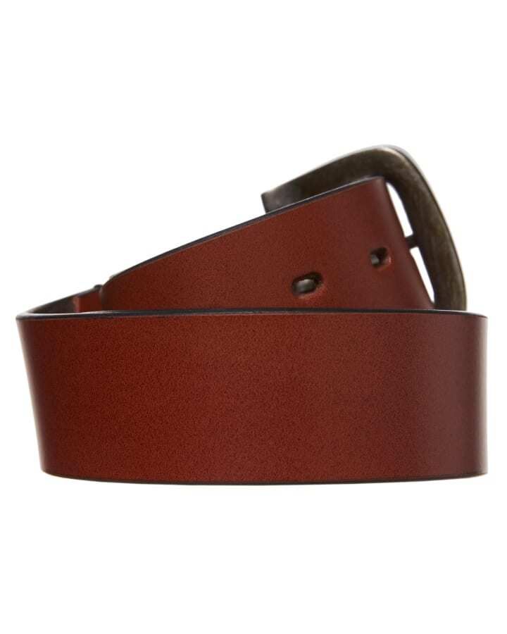Mens Metal Loop Genuine Buffalo Leather Belt Dual Size