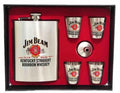 Jim Beam Stainless Steel Flask Set with 4 Shot Glasses, 270 ml