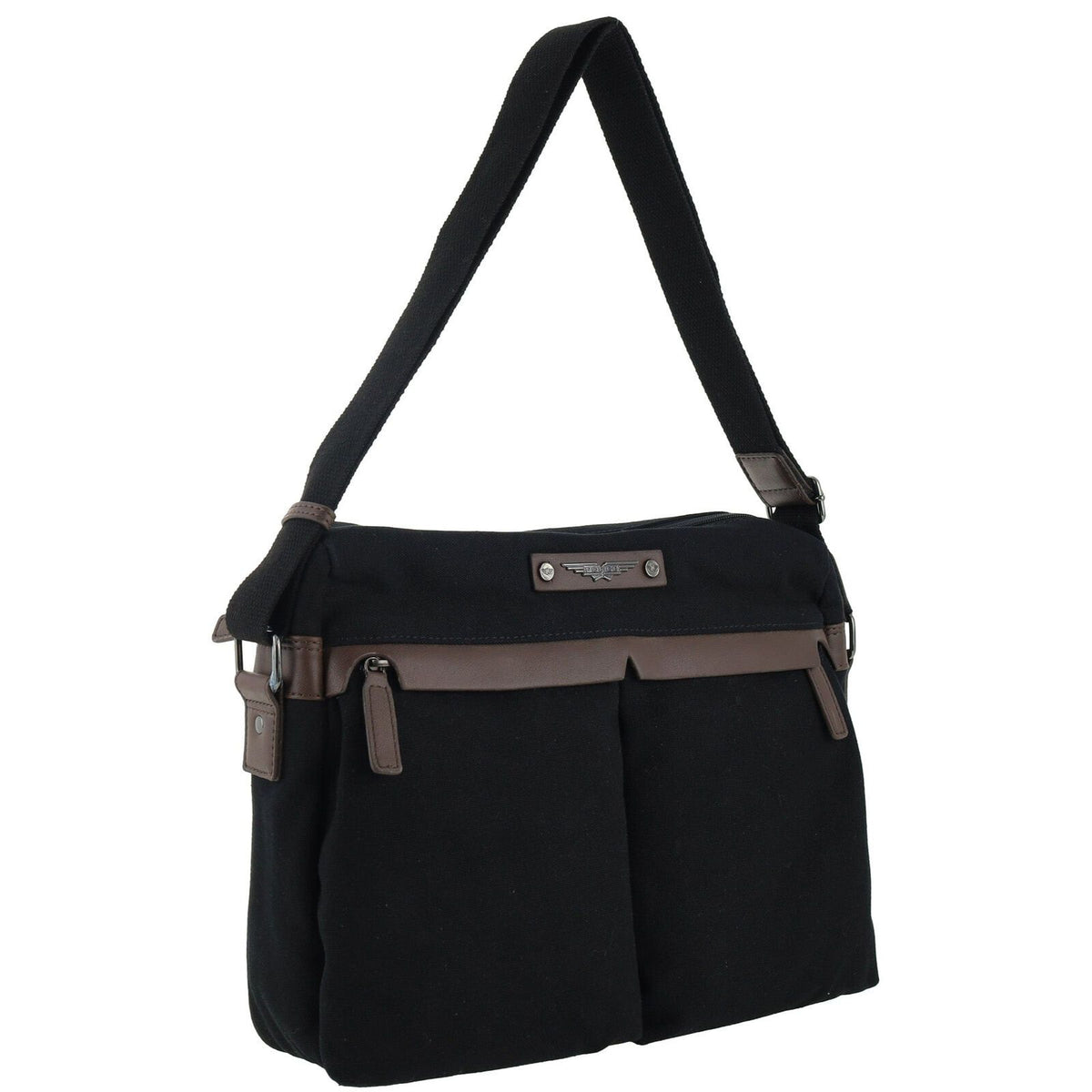 POLICE Wings Canvas Mens Messenger Business Bag w/ Laptop Computer