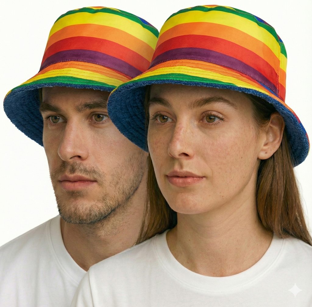 Reversible Stingy Brim Terry Towelling Bucket Hat Cap 100%
