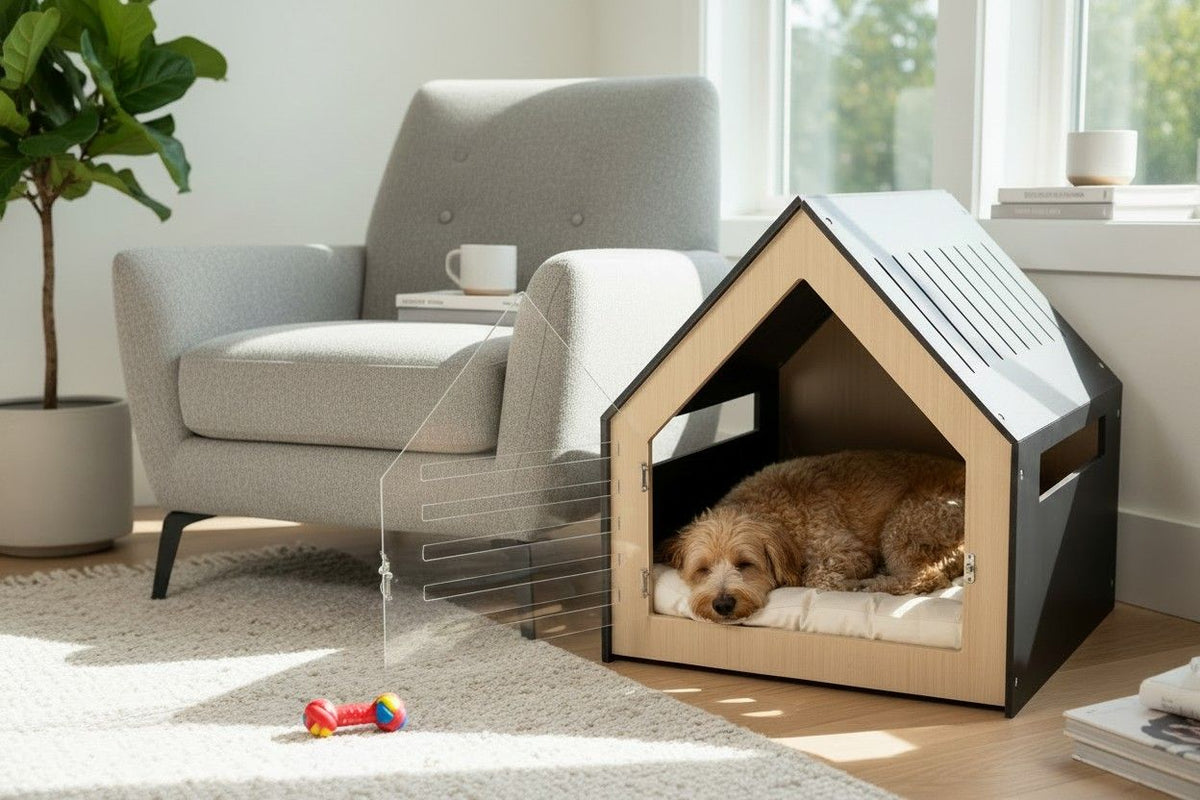 Modern Pet House Dog Crate (Black)