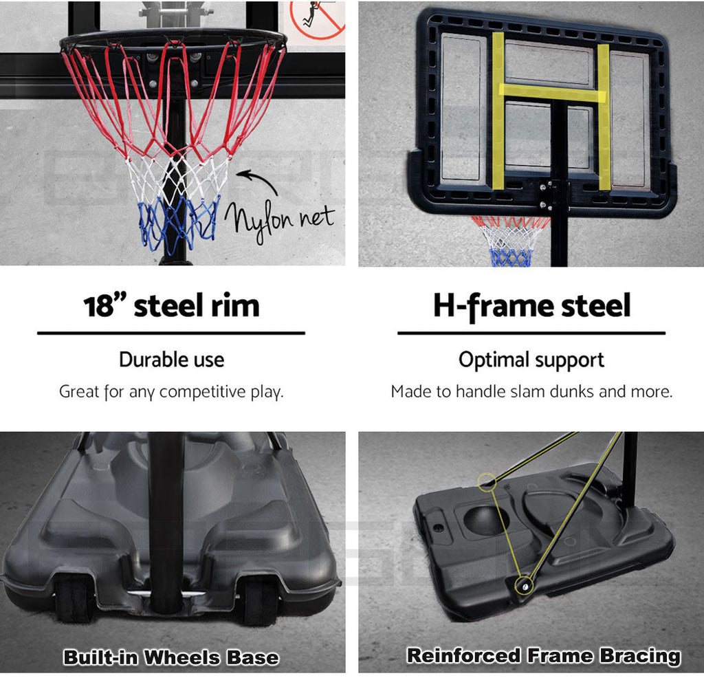 Basketball Hoop Stand System Portable Adjustable Height Ring