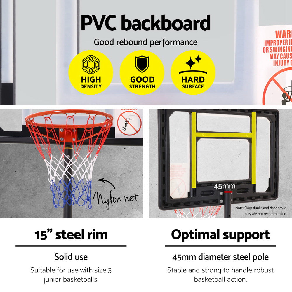 Adjustable Portable Height Kids Basketball Stand System Net Rim Ring