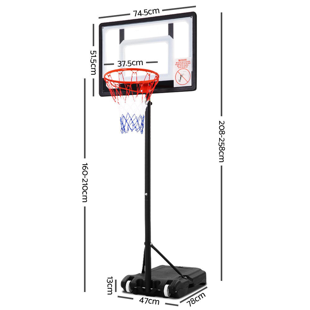 Adjustable Portable Height Kids Basketball Stand System Net Rim Ring