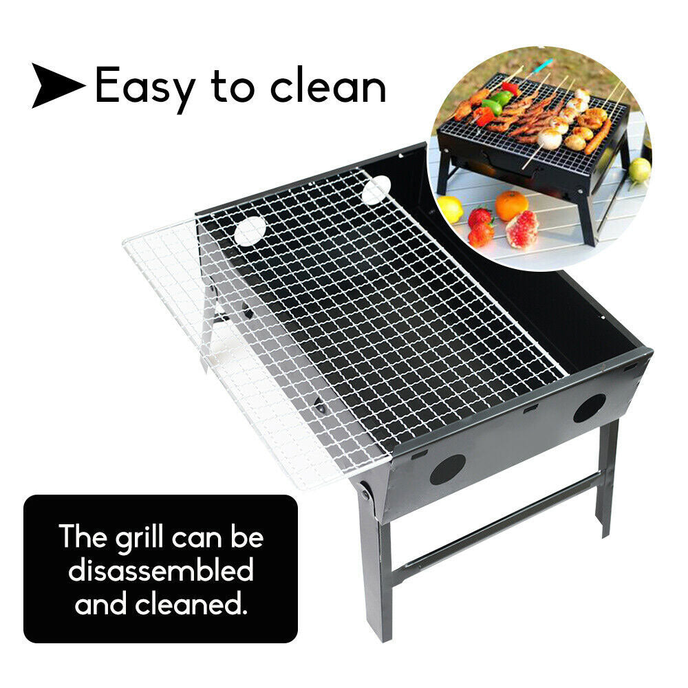 Outdoor Camping Portable & Foldable Charcoal BBQ Grill Hibachi Picnic