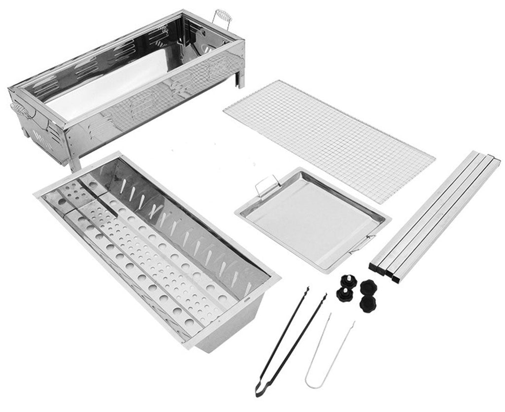 Stainless Steel Portable Outdoor BBQ Barbecue Grill Set Charcoal Kebab Picnic Camping