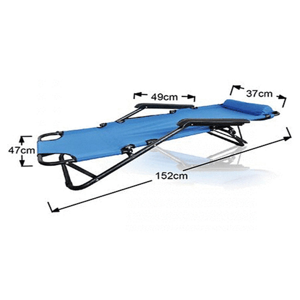 Reclining Sun Beach Deck Lounge Chair Outdoor Folding Camping Fishing