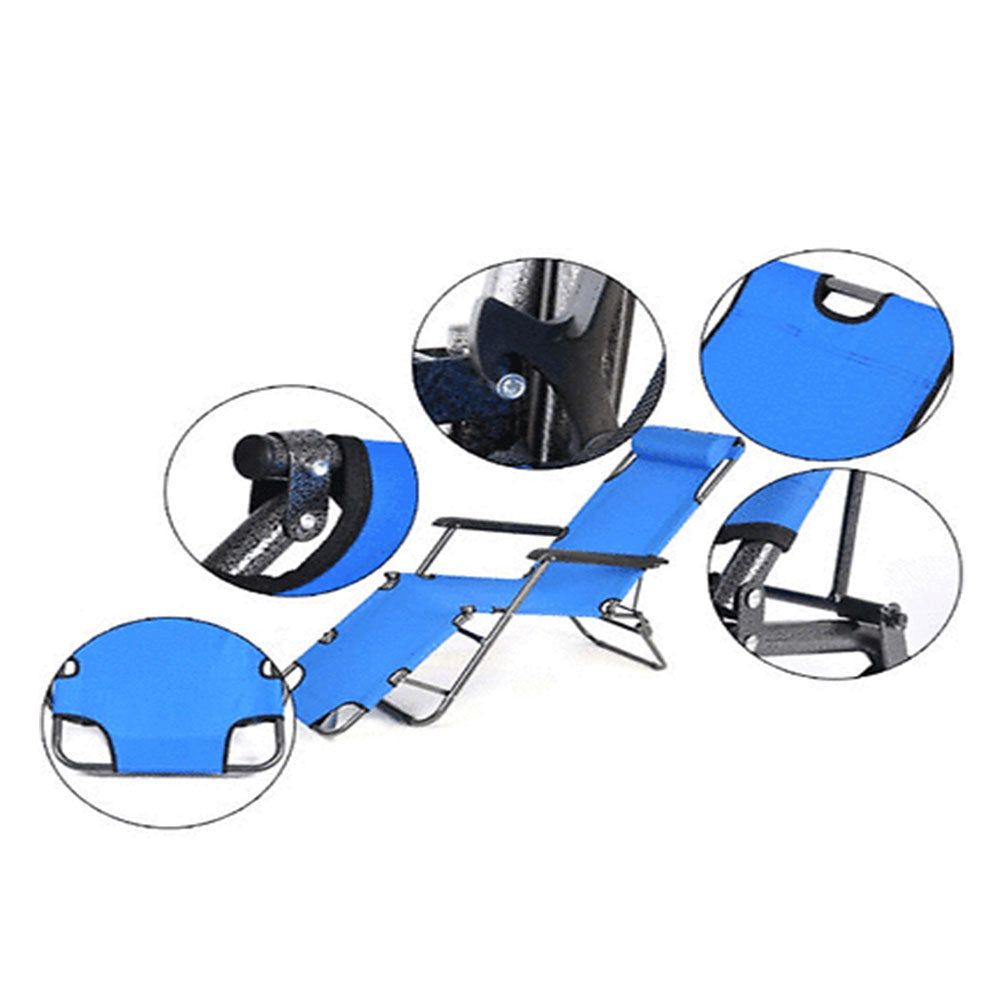Reclining Sun Beach Deck Lounge Chair Outdoor Folding Camping Fishing