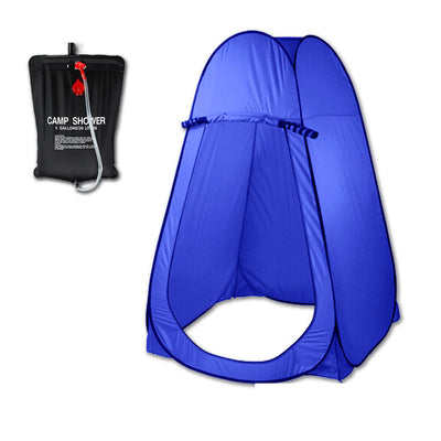 Pop Up Portable Privacy Shower room Tent &20L Outdoor Camping Water, blue
