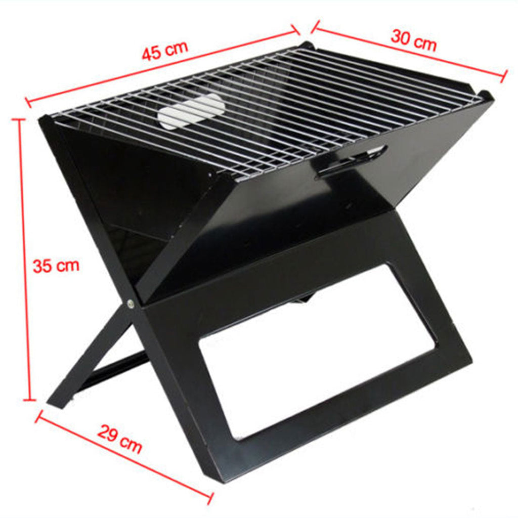 Portable Notebook Grill Foldable Folding Charcoal BBQ Camping Picnic
