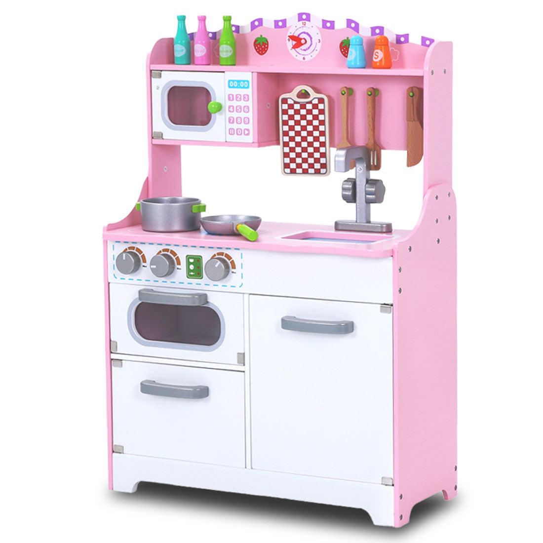 Kids Wooden Kitchen Pretend Play Set Toy Toddlers Children Cooking