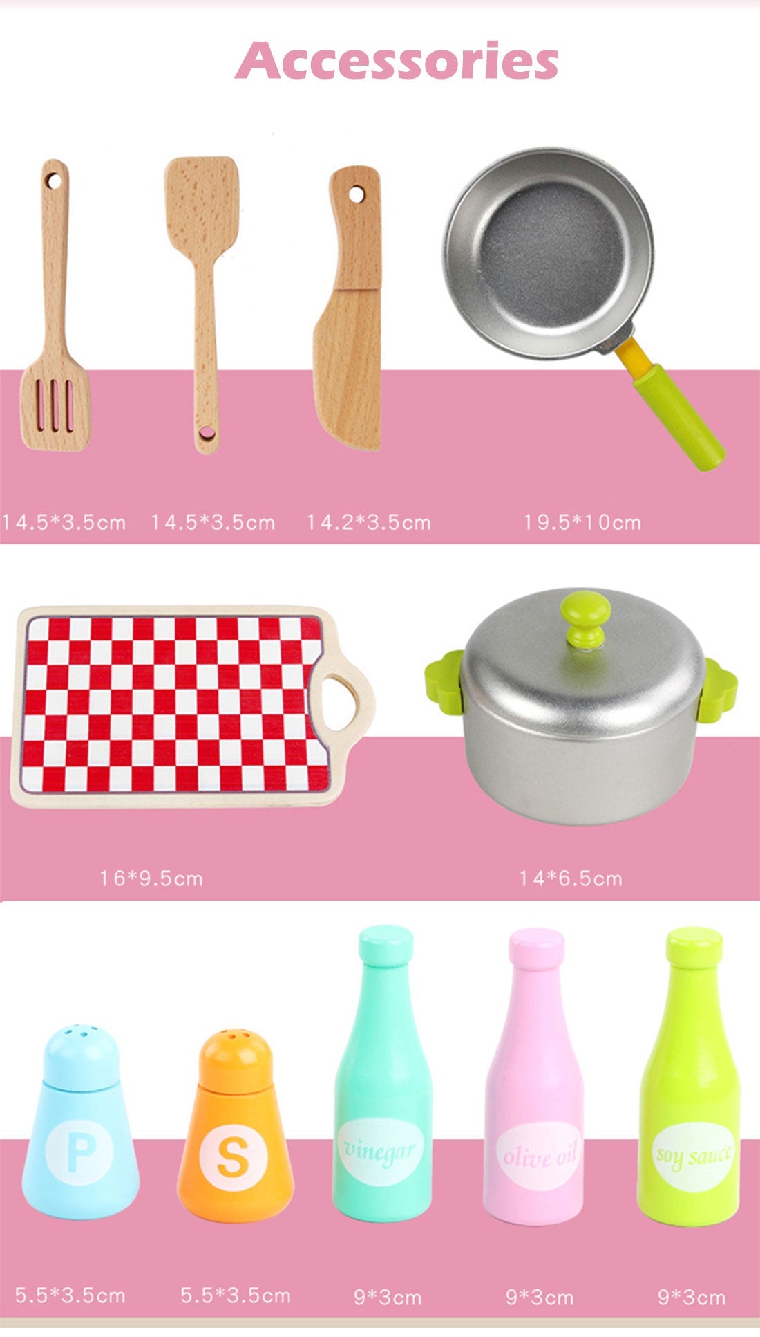 Kids Wooden Kitchen Pretend Play Set Toy Toddlers Children Cooking