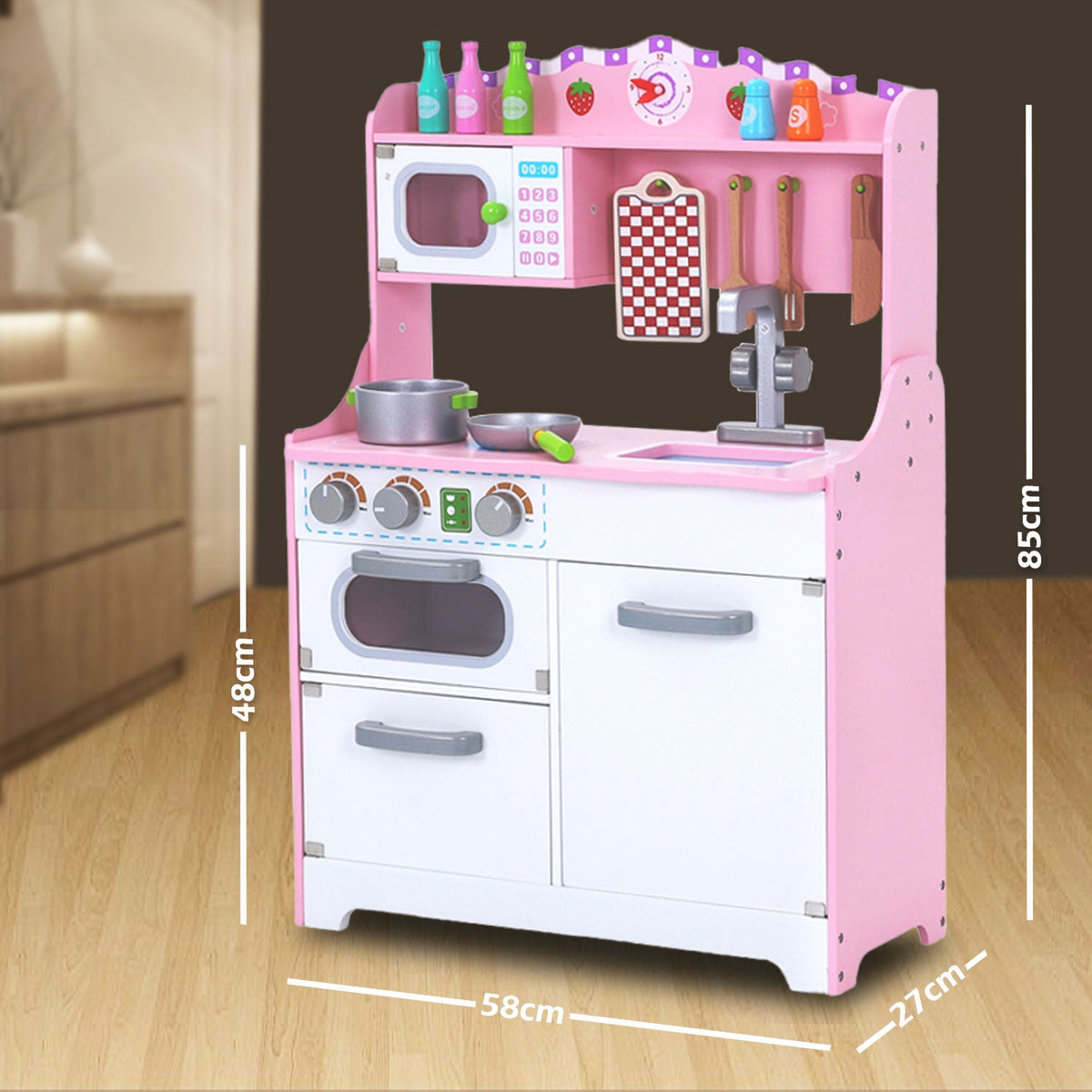 Kids Wooden Kitchen Pretend Play Set Toy Toddlers Children Cooking
