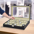 Randy & Travis Machinery Glass Lid Watch Box, 24 Slots