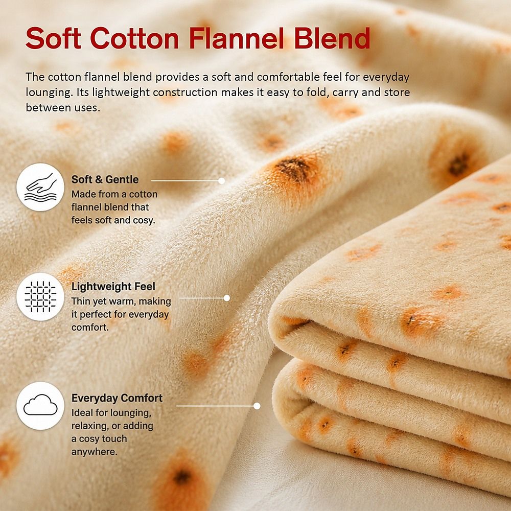 Palermo Round Tortilla Blanket Throw, 180 cm