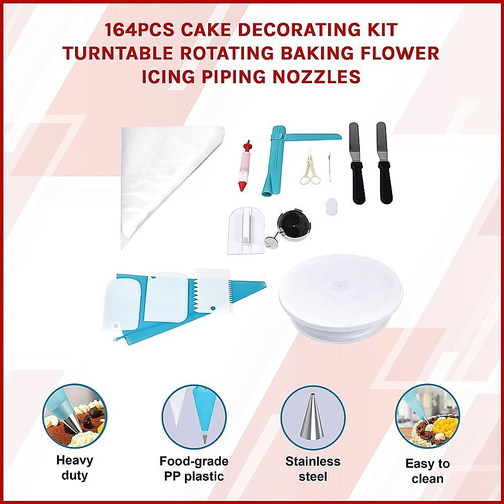 Randy & Travis Machinery Cake Decorating Kit and Turntable, 164 Pieces