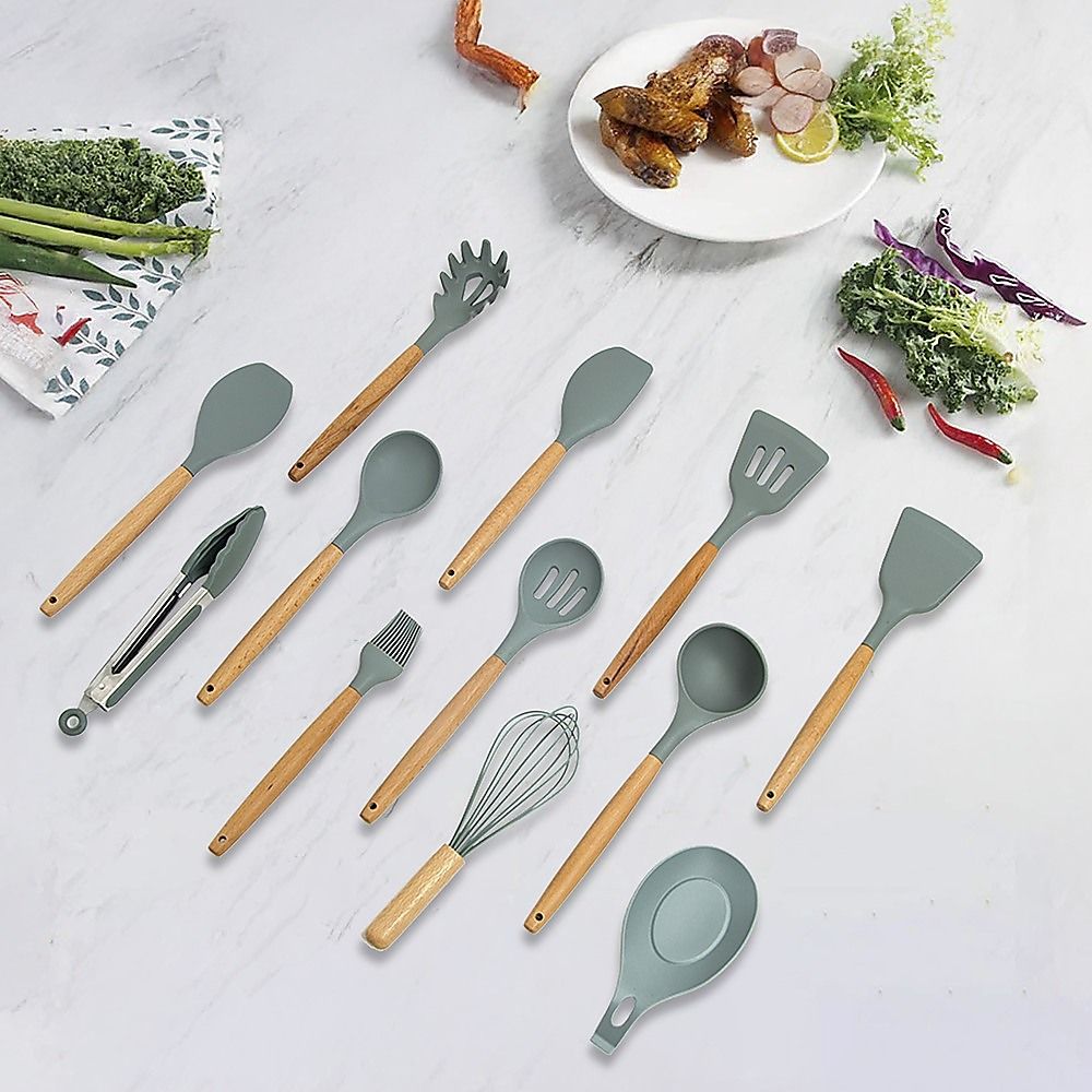 Randy & Travis Machinery Silicone Kitchen Utensil Set, 13 Pieces