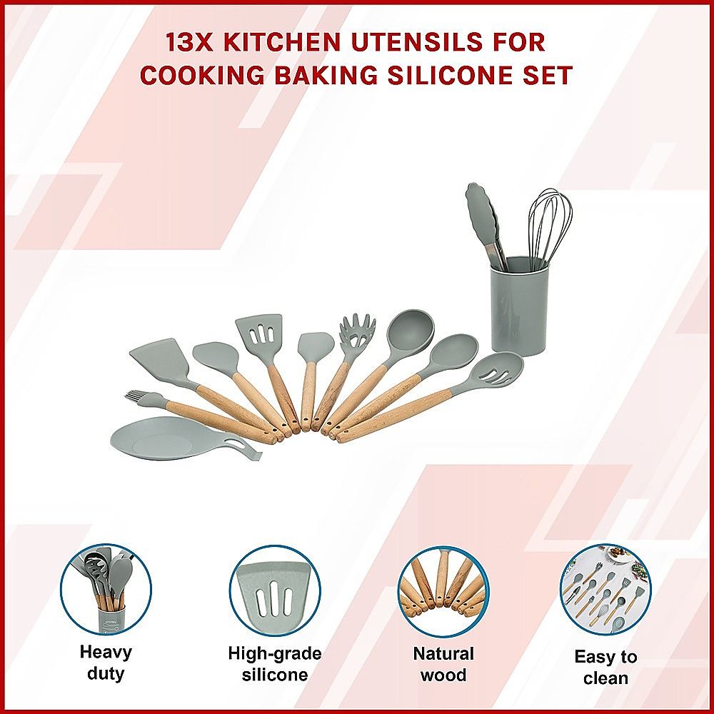 Randy & Travis Machinery Silicone Kitchen Utensil Set, 13 Pieces